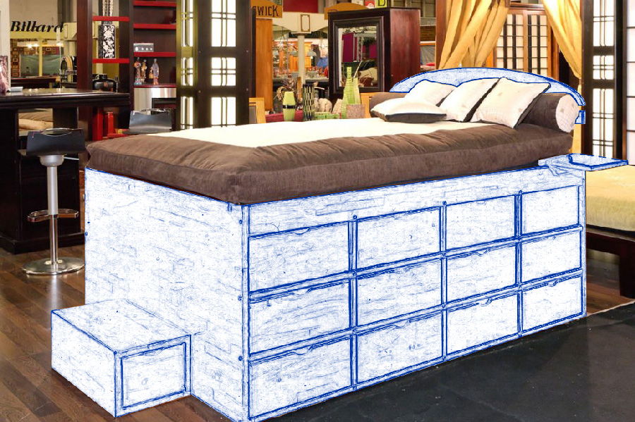 Lits à tiroirs, armoireslits et lits escamotables chez Futons et